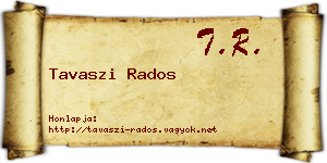 Tavaszi Rados névjegykártya